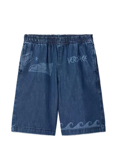 Gyerek farmer rövidnadrág Versace kék