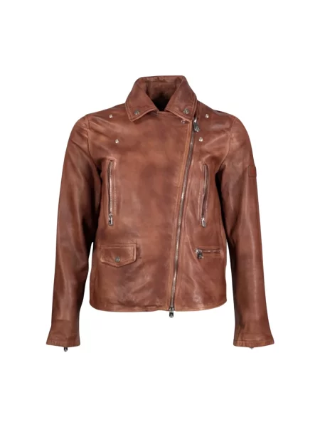 Kurtka skórzana Peuterey brązowa