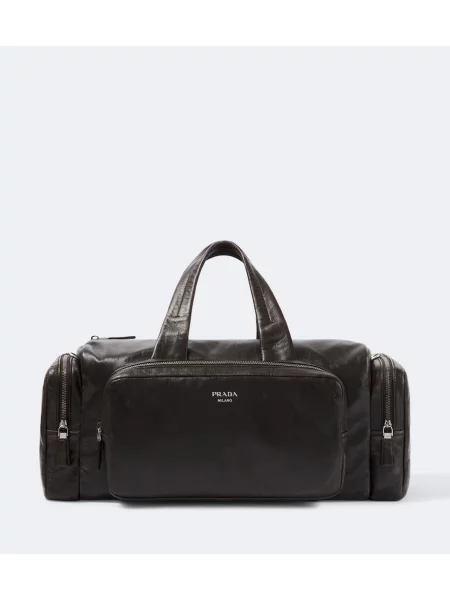 Geantă Prada din piele zdrențuiți maro