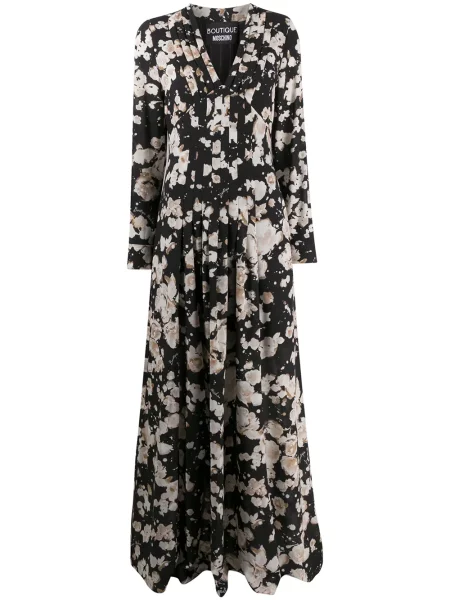 Rochie maxi Moschino cu model floral negru