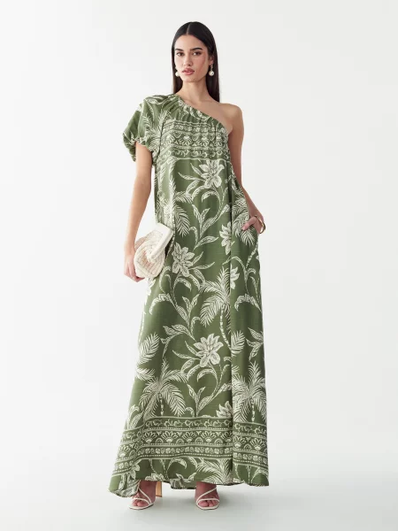 St MRLO Rochie YOLIE verde alb