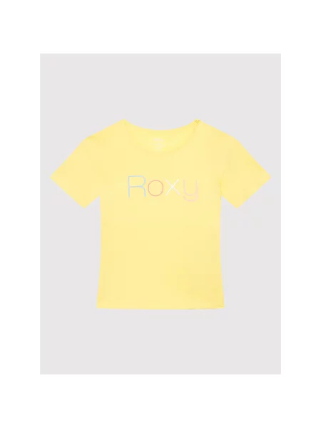 Короткая футболка Roxy с коротким рукавом желтая