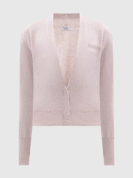 Кардиган з вовни шовку та кашеміру Peserico бежевий