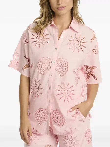 Koszula Miss June ażurowa różowa