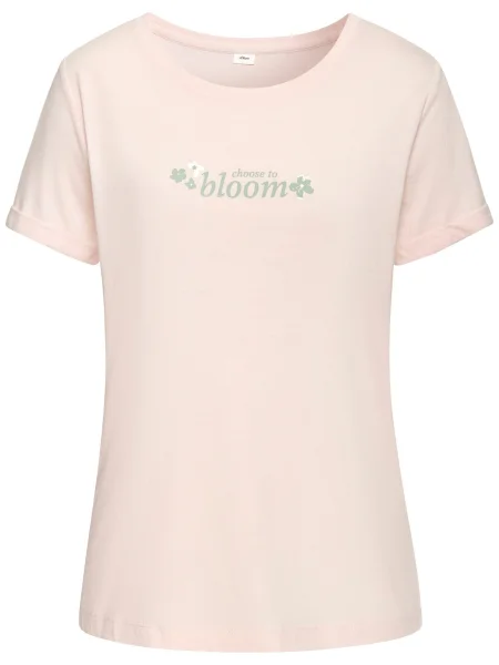 S.Oliver Bluză de noapte gri / roz alb