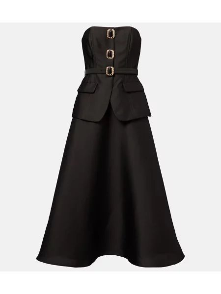 Rochie midi Self-portrait până la genunchi de costum negru