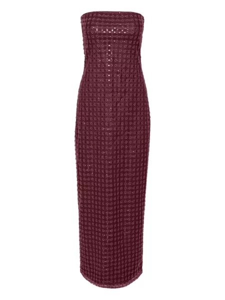 Rochie maxi Rotate Birger Christensen cu paiete de costum roșu