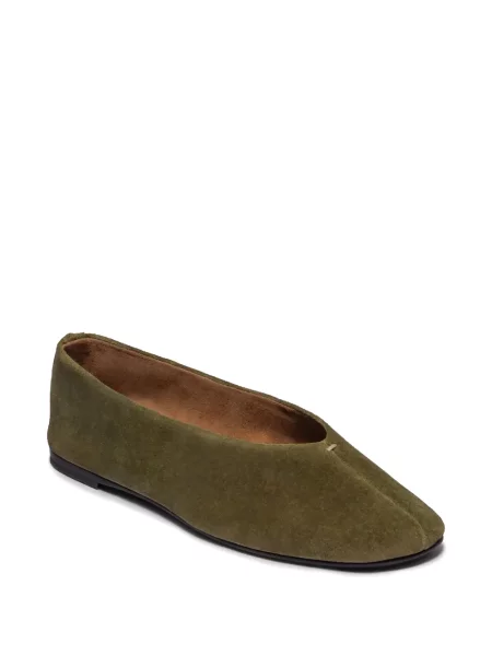Balerini Bernardo din piele de căprioară verde