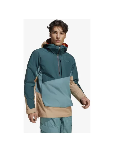 Kurtka z kapturem adidas Terrex Xploric 2 niebieska brązowa S szara
