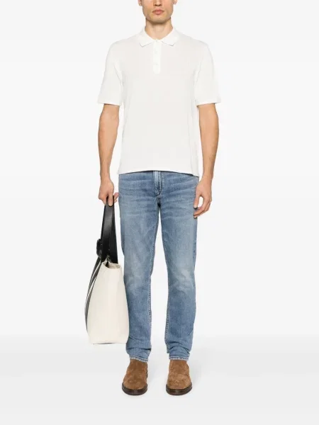 Megzta briaunotas polo marškinėliai Rag & Bone balta