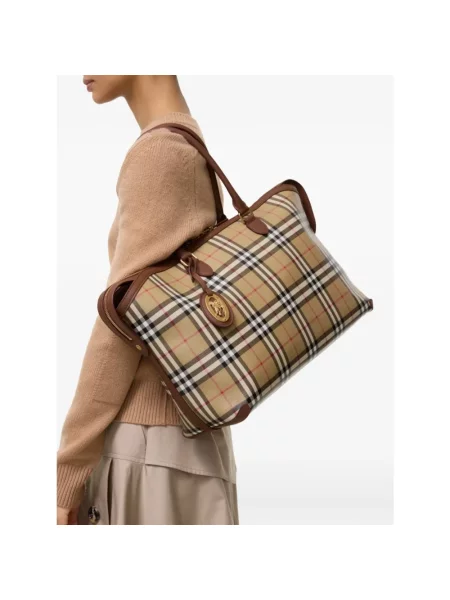 Shopperka Burberry z nadrukiem beżowa