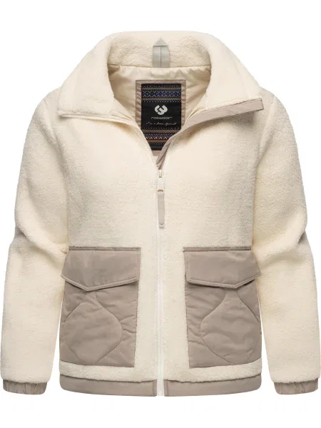 Ragwear Geacă de primăvară-toamnă Arctika gri taupe / lână alb