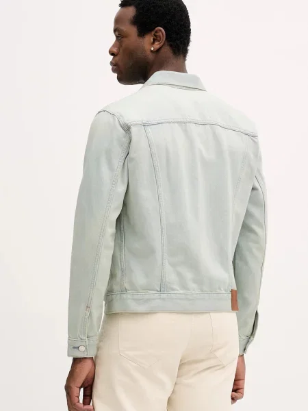 Džínová bunda Calvin Klein Jeans přechodná modrá