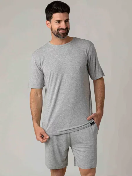 Zd ZERO DEFECTS Pijama scurtă Modal Trendy grey' gri