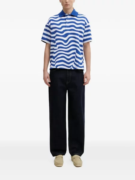 Дънки Carhartt Wip с автограф синьо