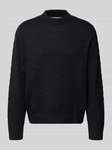 Sweter o kroju relaxed fit z czystej bawełny model ‘PHILIP’ Selected Homme czarny