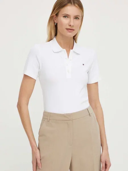 Tricou polo Tommy Hilfiger alb