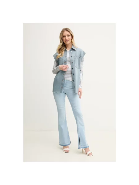 Liviana Conti bezrękawnik jeansowy przejściowy niebieski