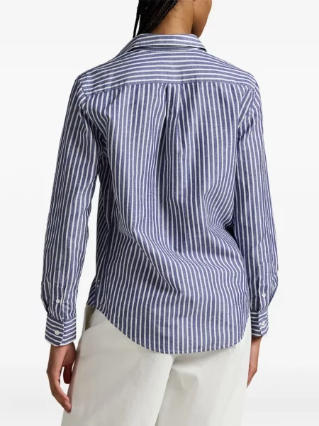 Tricou polo Polo Ralph Lauren cu imagine cu dungi din țesătură twill albastru