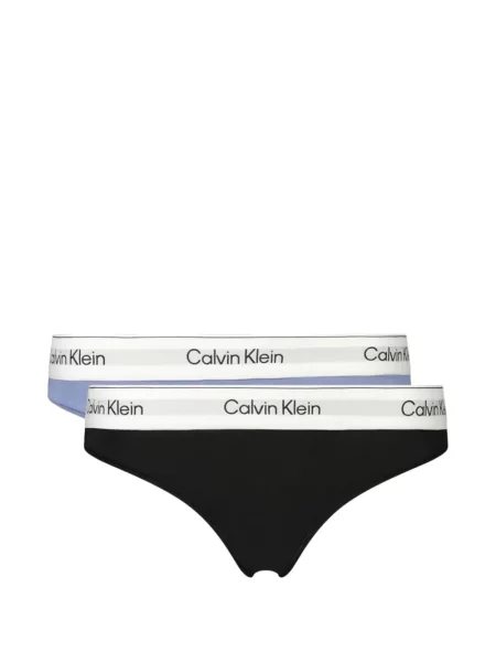 Chiloți tanga Calvin Klein cu autograf negru
