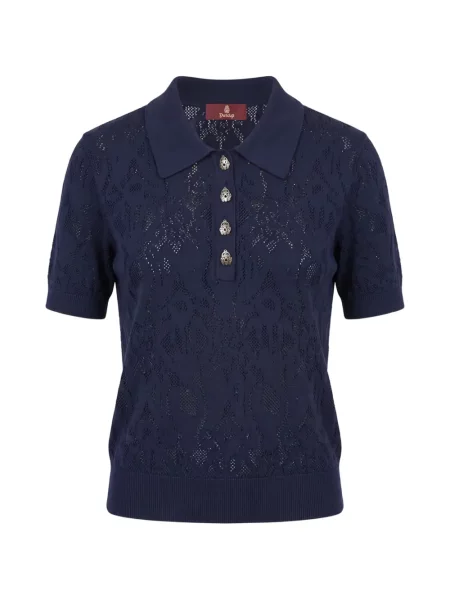 Tricou polo Dondup tricotate albastru