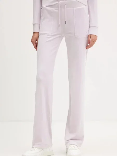 Juicy Couture spodnie dresowe DEL RAY POCKETED PANT gładkie fioletowy