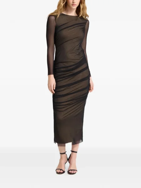 Rochie maxi Marcella lungă de costum negru