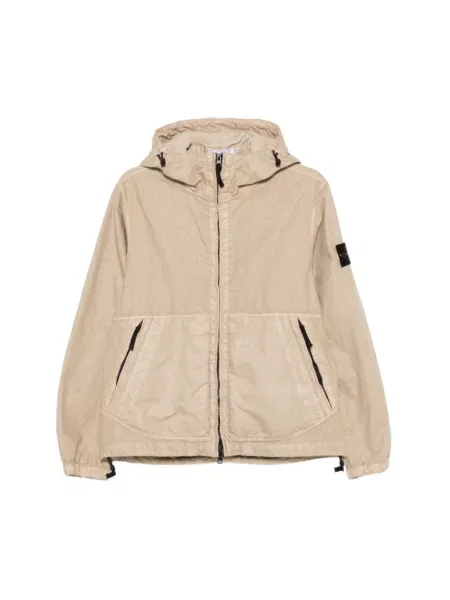 Kurtka Stone Island z kapturem z kamieniami beżowa