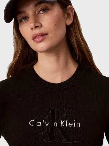 Платье Calvin Klein с лого черное