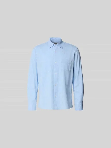 Koszula casual z bawełny krój regular fit Officine Generale niebieska
