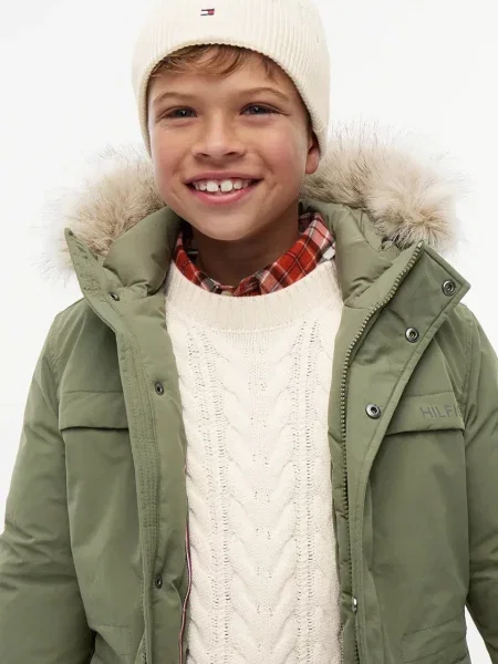 Tommy Hilfiger шапка beanie за деца от бежово