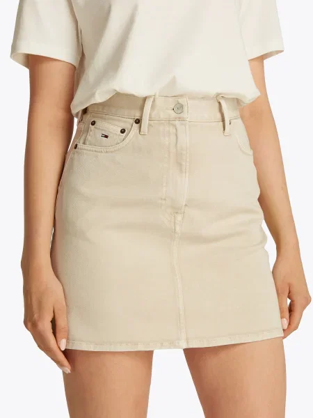 Tommy Jeans Sukňa svetlobéžová béžová