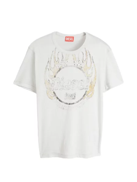 Tricou Diesel cu imagine din jerseu alb