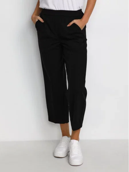 Kaffe Παντελόνι υφασμάτινο Sakura Relaxed Fit μαύρο