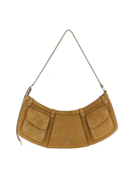 PINKO Torebki Kobieta ONE SIZE Zamsz Pocket Body Bag beżowy