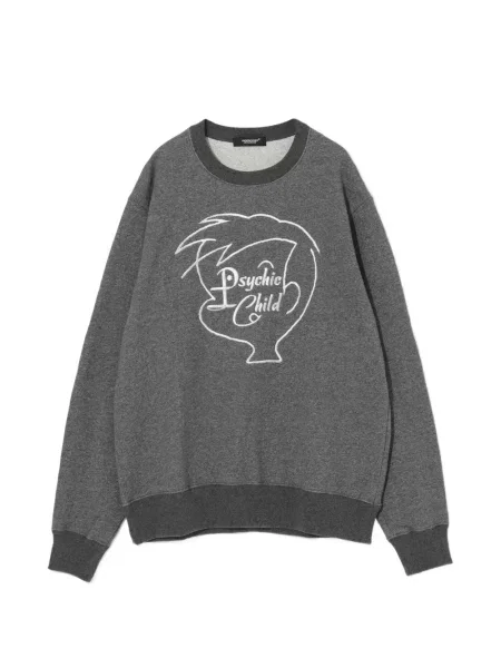 Суичър без качулка Undercover бродиран сиво