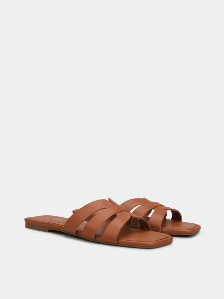Кожаные шлепанцы Intertop коричневые