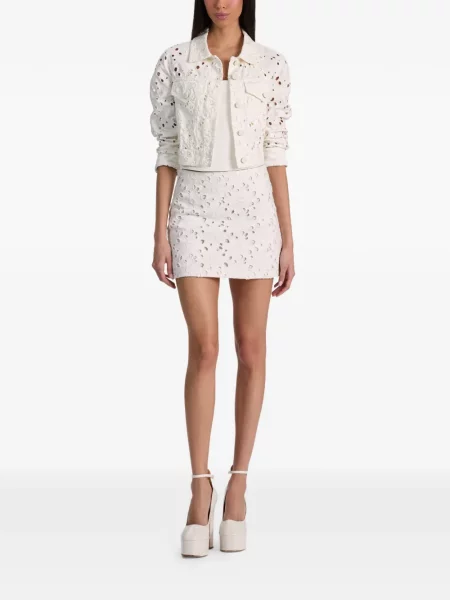 Fustă Alice + Olivia cu broderie alb