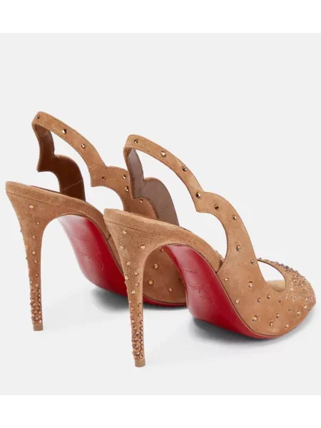 Semišové sandále Christian Louboutin hnedá