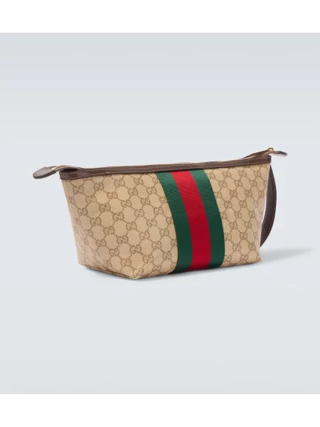 Geantă Gucci clasică din canvas maro