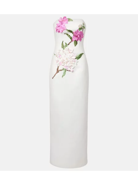 Rochie Leo Lin cu model floral de costum alb
