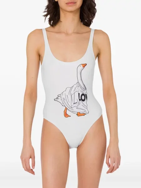 Costum de baie Moschino cu imagine alb