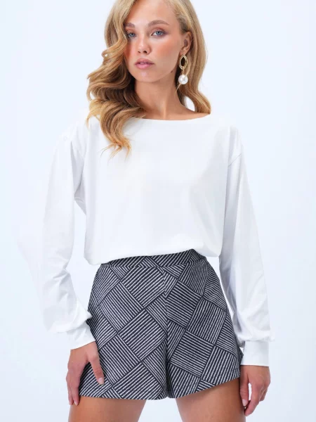 Trend Alaçatı Stili Tricou alb