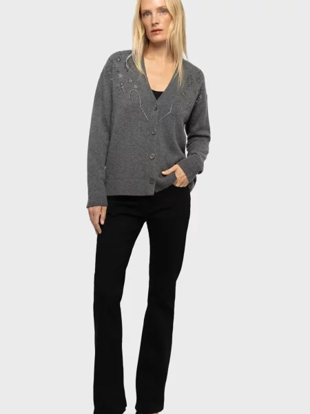 Кашемировый кардиган Zadig&voltaire серый