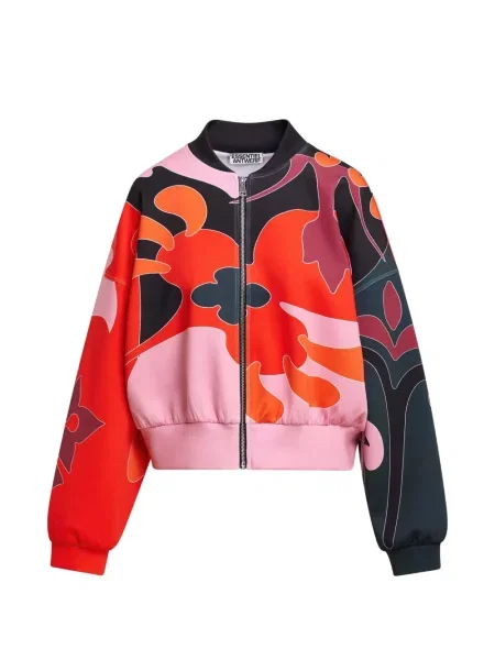 Geacă bomber Essentiel Antwerp cu model floral cu imagine roșu