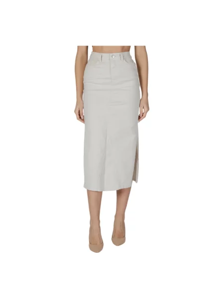 Spódnica midi Vila do kolan beżowa