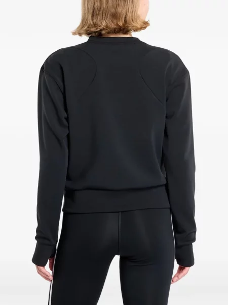 Τρέξιμο fleece μπλούζα Adidas με λαιμόκοψη v μαύρο