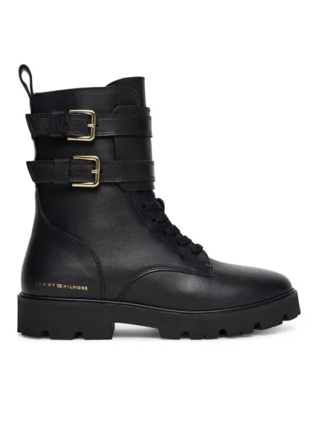 Tommy Hilfiger Μποτάκια Biker Laceup μαύρο