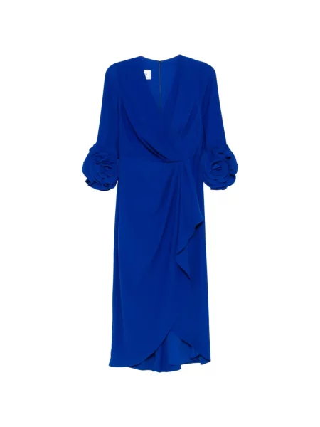 Sukienka midi Rosa Clará w kwiatki do kolan garniturowa niebieska