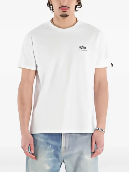 Tricou Alpha Industries cu imagine alb